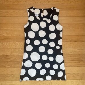 VINTAGE Y2K CLASSIC WHIMSY EUC Oversized Polka Dot Scalloped Hem Dress